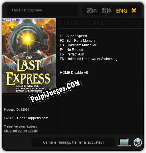 The Last Express: Cheats, Trainer +6 [CheatHappens.com]