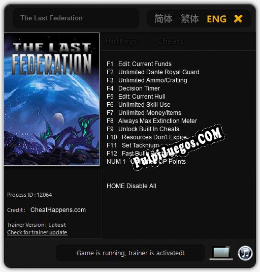 The Last Federation: Trainer +13 [v1.8]