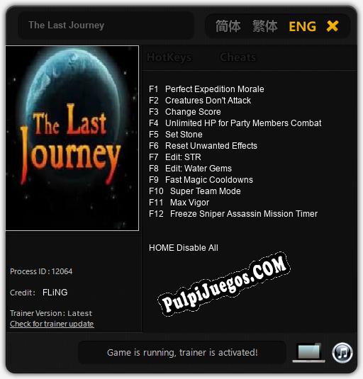 The Last Journey: Trainer +12 [v1.9]