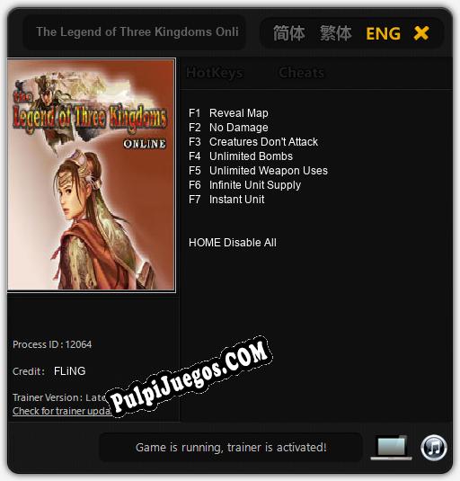 Entrenador liberado a The Legend of Three Kingdoms Online [v1.0.8]