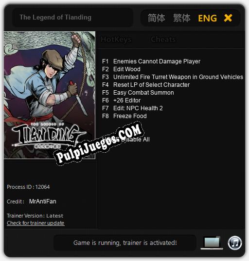 The Legend of Tianding: Treinador (V1.0.96)