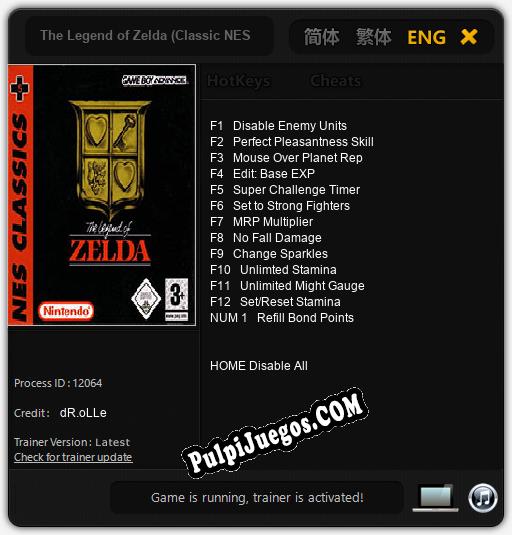 The Legend of Zelda (Classic NES Series): Treinador (V1.0.7)