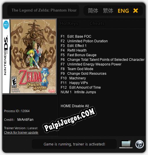 The Legend of Zelda: Phantom Hourglass: Cheats, Trainer +13 [MrAntiFan]