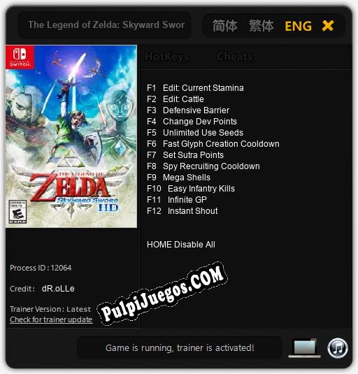 The Legend of Zelda: Skyward Sword: Treinador (V1.0.27)