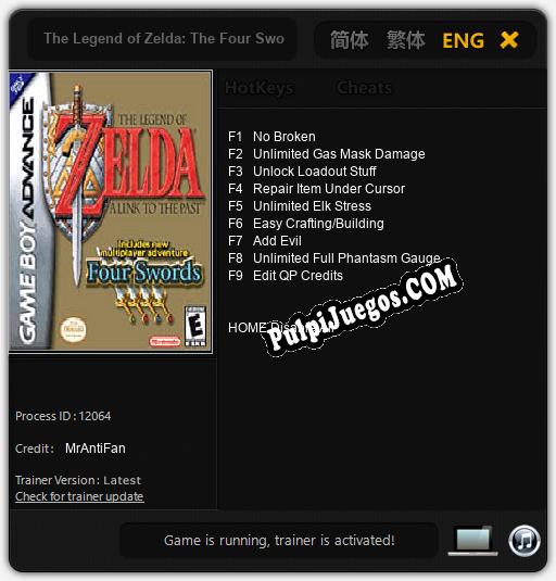 The Legend of Zelda: The Four Swords: Treinador (V1.0.84)