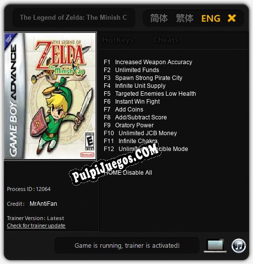 The Legend of Zelda: The Minish Cap: Trainer +12 [v1.9]