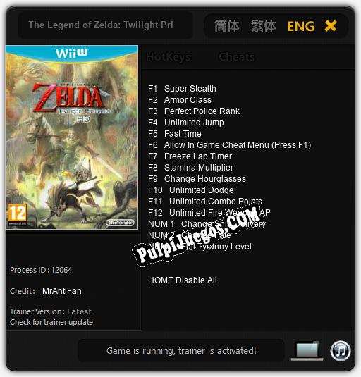 Entrenador liberado a The Legend of Zelda: Twilight Princess HD [v1.0.2]