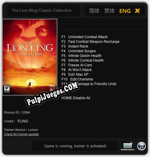 Entrenador liberado a The Lion King Classic Collection [v1.0.2]