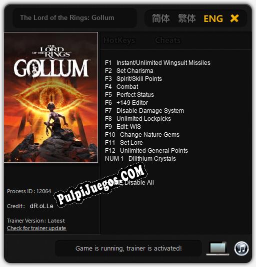 The Lord of the Rings: Gollum: Cheats, Trainer +13 [dR.oLLe]