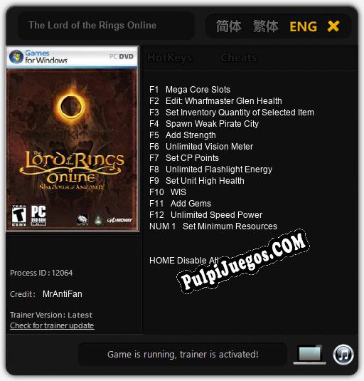 The Lord of the Rings Online: Cheats, Trainer +13 [MrAntiFan]