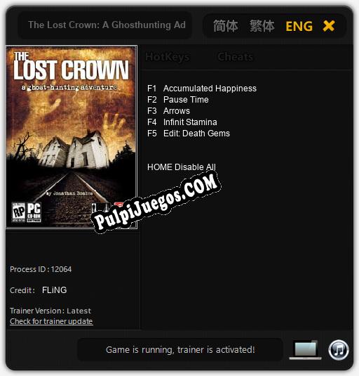 Entrenador liberado a The Lost Crown: A Ghosthunting Adventure [v1.0.6]