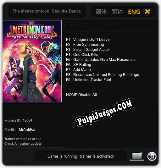 Entrenador liberado a The Metronomicon: Slay the Dance Floor [v1.0.7]