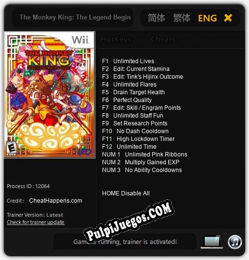 The Monkey King: The Legend Begins: Cheats, Trainer +15 [CheatHappens.com]