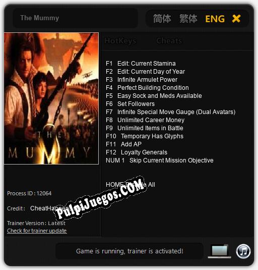 The Mummy: Trainer +13 [v1.4]