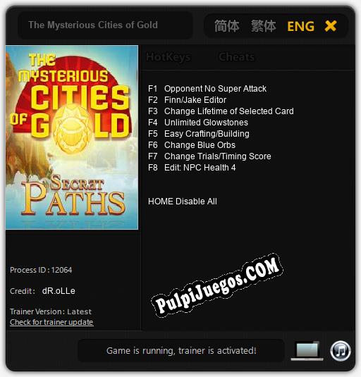 Entrenador liberado a The Mysterious Cities of Gold [v1.0.4]