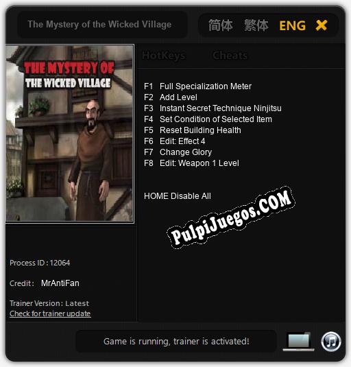 Entrenador liberado a The Mystery of the Wicked Village [v1.0.1]