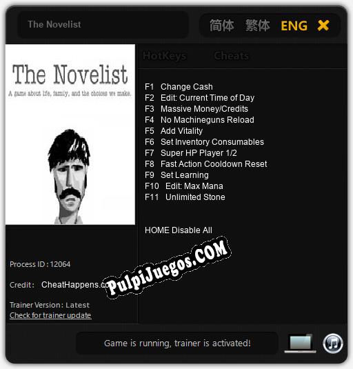 The Novelist: Treinador (V1.0.82)