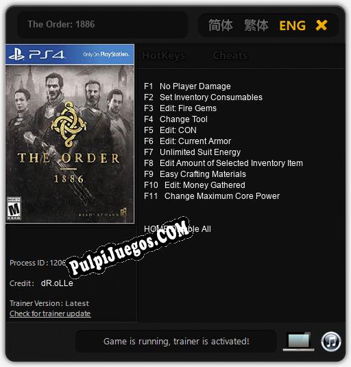 The Order: 1886: Treinador (V1.0.51)