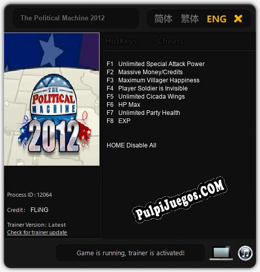 The Political Machine 2012: Treinador (V1.0.1)