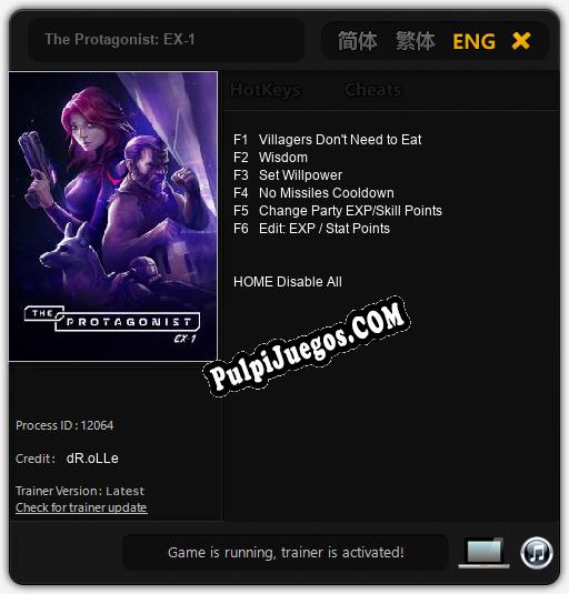 Entrenador liberado a The Protagonist: EX-1 [v1.0.9]