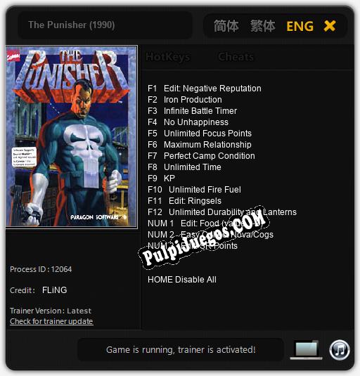 The Punisher (1990): Cheats, Trainer +15 [FLiNG]