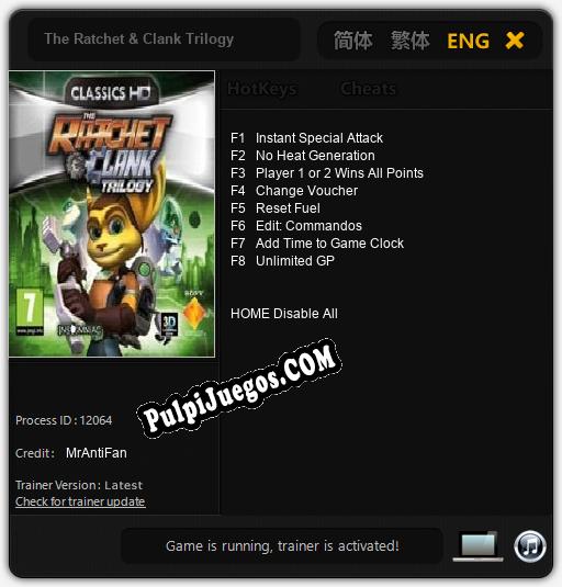 The Ratchet & Clank Trilogy: Cheats, Trainer +8 [MrAntiFan]