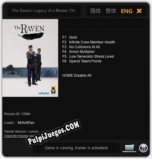 The Raven: Legacy of a Master Thief: Cheats, Trainer +6 [MrAntiFan]