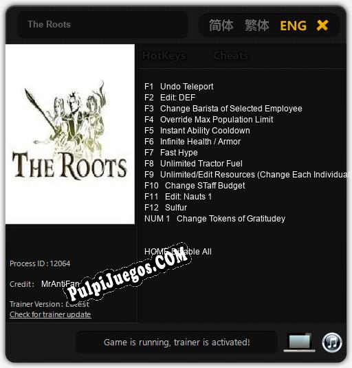 Entrenador liberado a The Roots [v1.0.5]