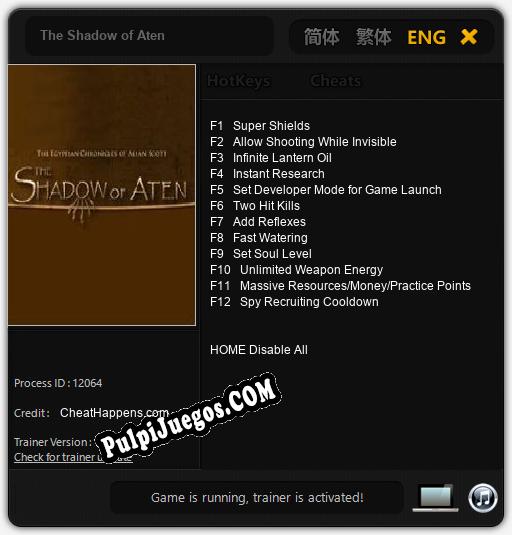 The Shadow of Aten: Treinador (V1.0.92)