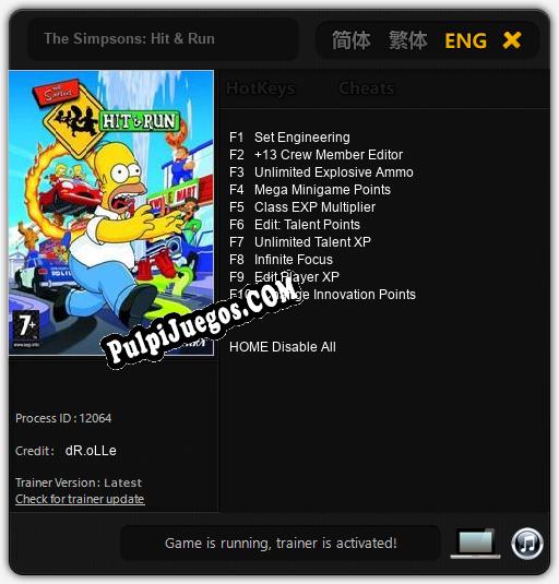 Entrenador liberado a The Simpsons: Hit & Run [v1.0.6]