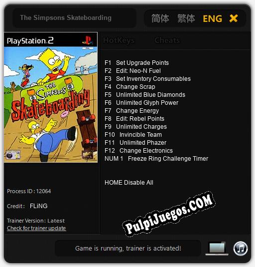 The Simpsons Skateboarding: Treinador (V1.0.11)