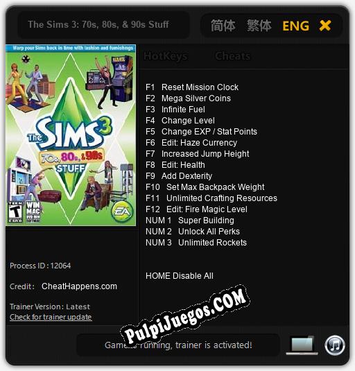 The Sims 3: 70s, 80s, & 90s Stuff: Cheats, Trainer +15 [CheatHappens.com]