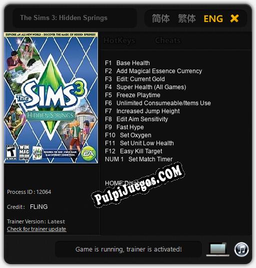 The Sims 3: Hidden Springs: Cheats, Trainer +13 [FLiNG]