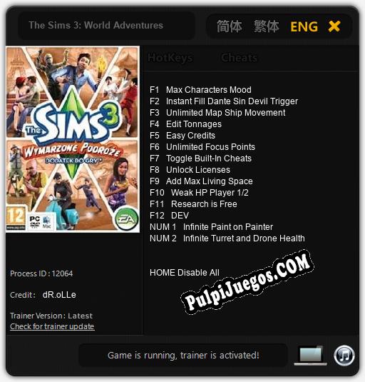 The Sims 3: World Adventures: Cheats, Trainer +14 [dR.oLLe]