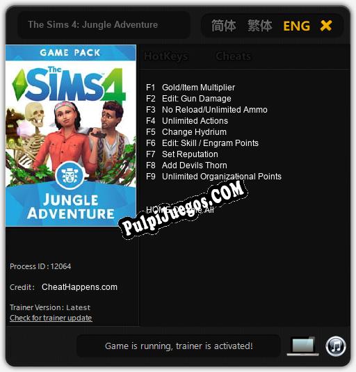 The Sims 4: Jungle Adventure: Treinador (V1.0.76)