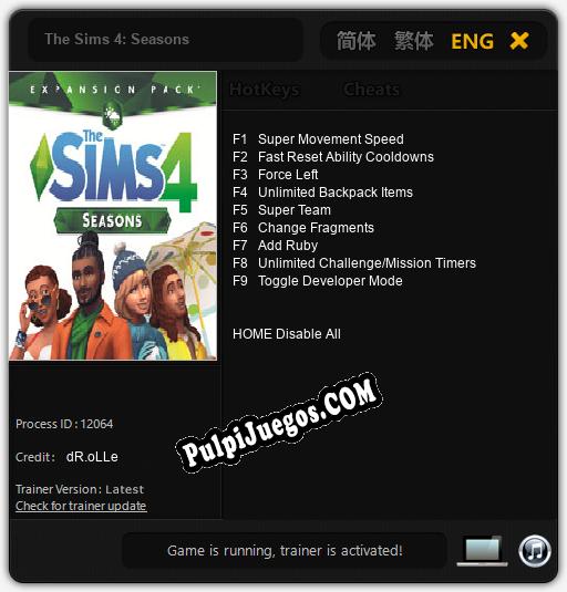 Entrenador liberado a The Sims 4: Seasons [v1.0.6]