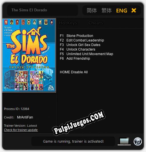 Entrenador liberado a The Sims El Dorado [v1.0.5]