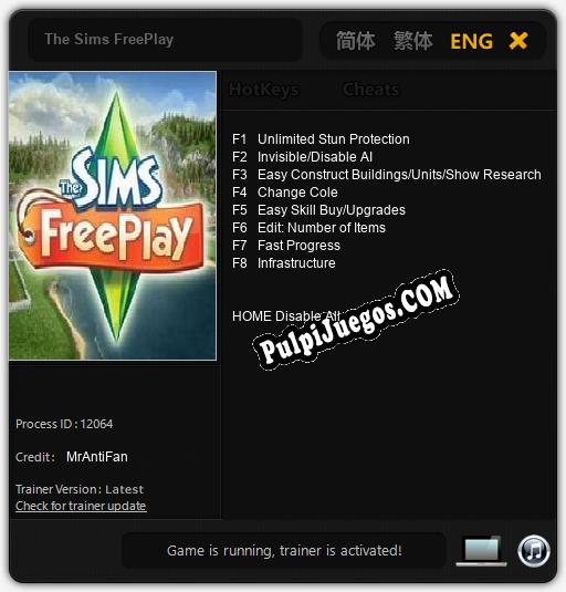 The Sims FreePlay: Trainer +8 [v1.3]