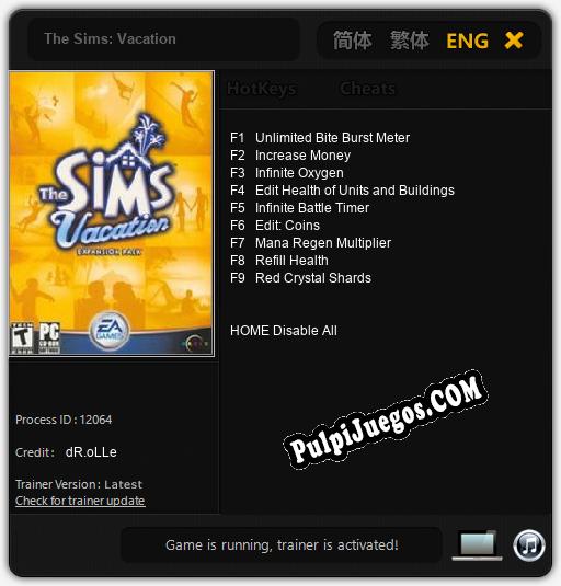 The Sims: Vacation: Cheats, Trainer +9 [dR.oLLe]