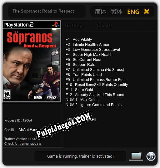 The Sopranos: Road to Respect: Treinador (V1.0.34)