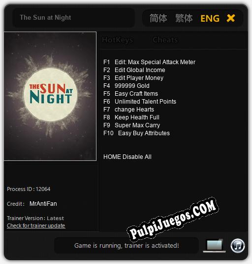 Entrenador liberado a The Sun at Night [v1.0.3]