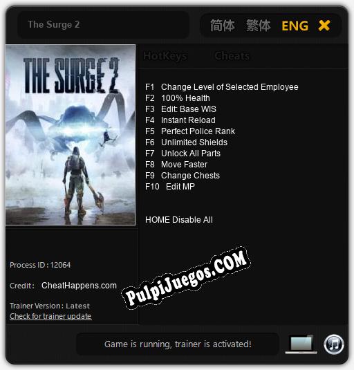 The Surge 2: Trainer +10 [v1.2]