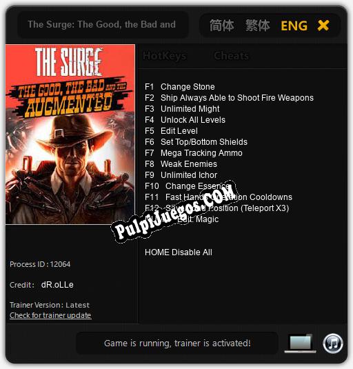 The Surge: The Good, the Bad and the Augmented: Trainer +13 [v1.5]