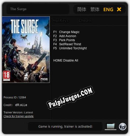 The Surge: Treinador (V1.0.1)