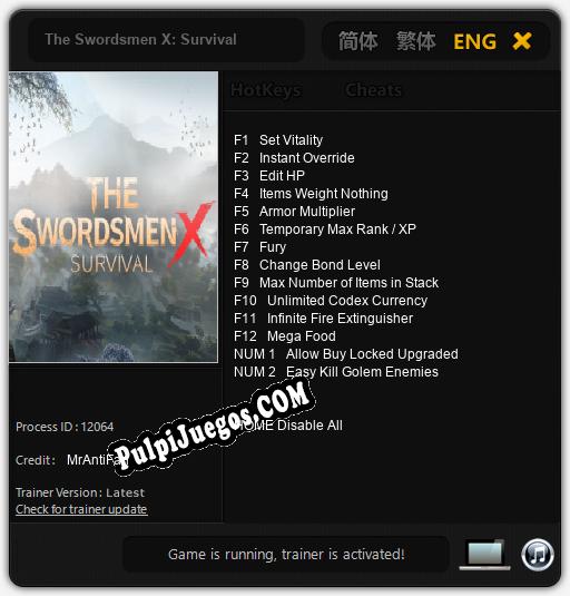 The Swordsmen X: Survival: Cheats, Trainer +14 [MrAntiFan]