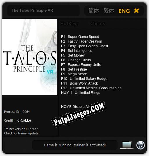 The Talos Principle VR: Trainer +13 [v1.1]