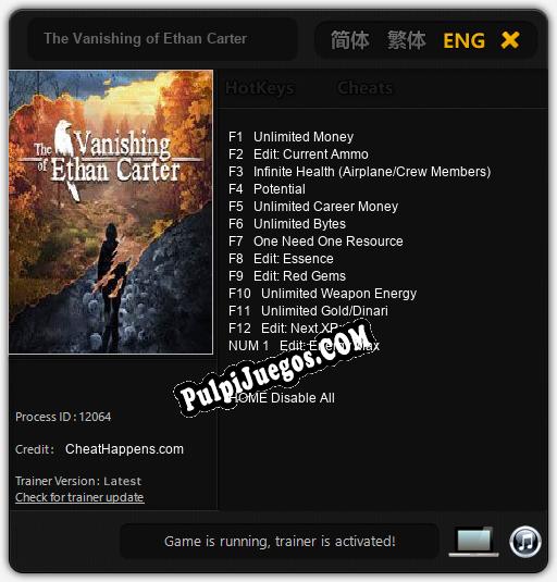 The Vanishing of Ethan Carter: Treinador (V1.0.68)