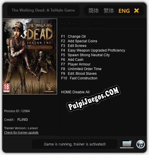 Entrenador liberado a The Walking Dead: A Telltale Games Series Season Two [v1.0.8]