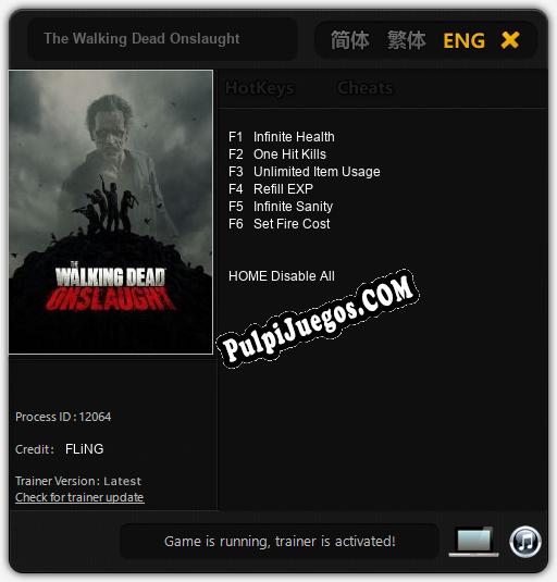 Entrenador liberado a The Walking Dead Onslaught [v1.0.4]