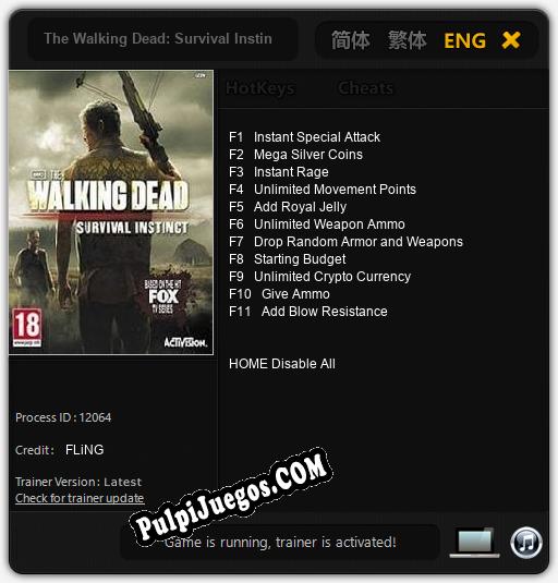 The Walking Dead: Survival Instinct: Treinador (V1.0.11)